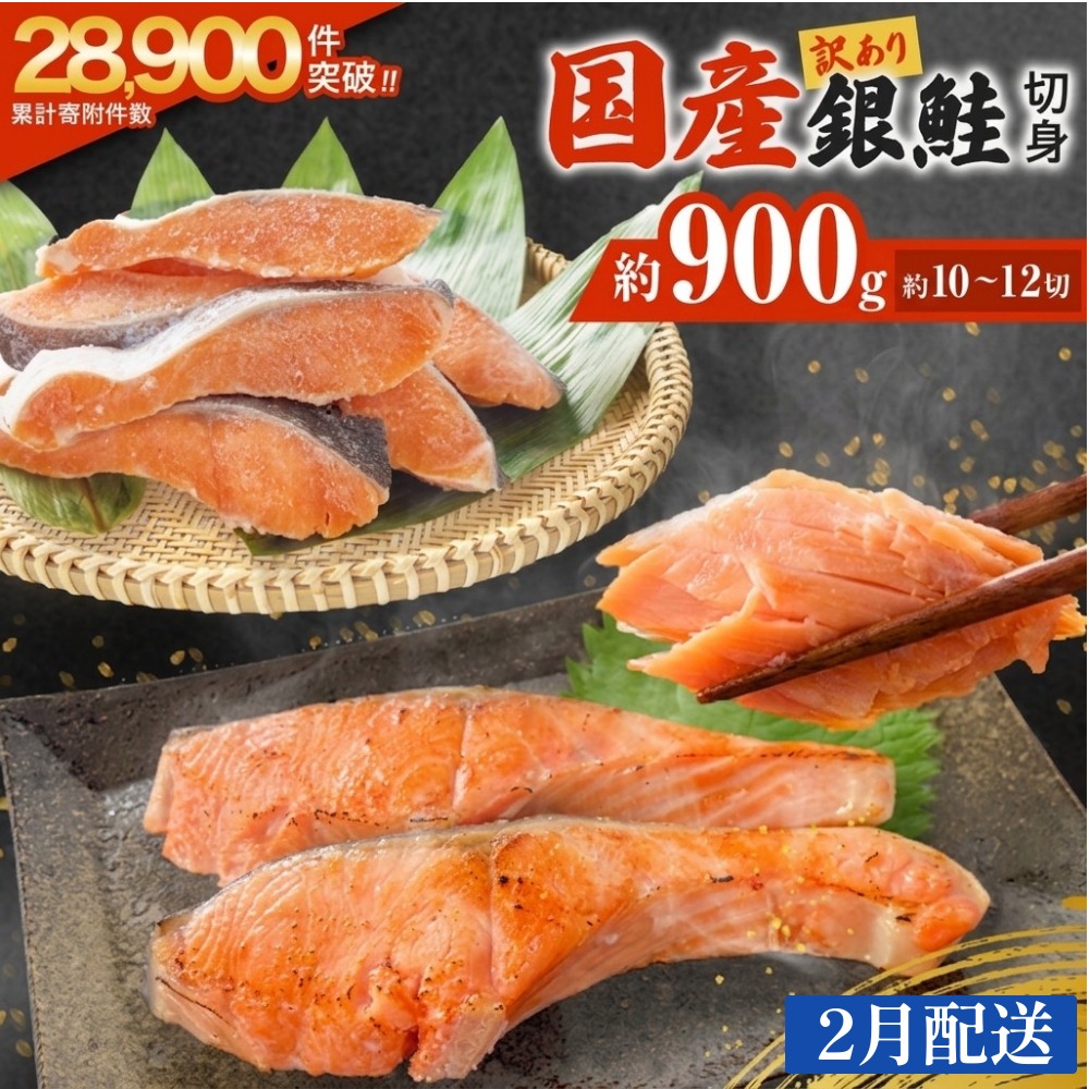 【2月配送】 訳あり 国産 銀鮭 0.9kg 定塩 切身｜ 冷凍 鮭 サーモン 不揃い ご家庭用 塩鮭 しゃけ シャケ 焼き魚 宮城県 石巻市 魚介類 魚 海産物