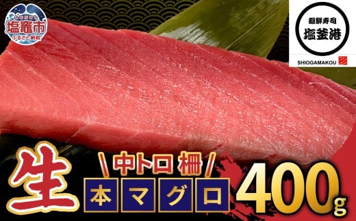 塩釜港 生本マグロ中トロ 柵400g 塩竈市 塩釜 廻鮮寿司塩釜港 塩釜本店 | kz00002-400g
