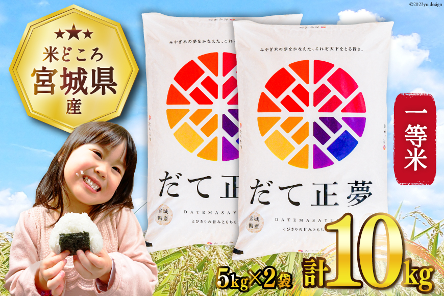 米 宮城県産 だて正夢 10kg (5kg×2袋) [気仙沼米穀商業協同組合 宮城県 気仙沼市 20564672] 一等米 ブランド米 白米 精米 ご飯 ごはん コメ こめ 小分け 家庭用