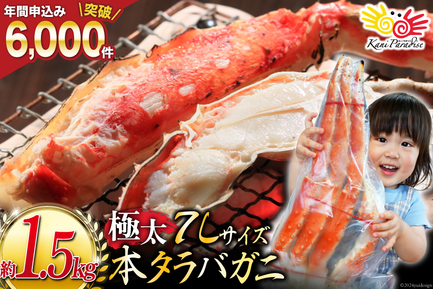 本 タラバガニ 脚 ボイル済 約1.5kg 極太7Lサイズ [カネダイ 宮城県 気仙沼市 20564326] カニ かに 蟹 たらばがに たらば蟹 タラバ蟹 たらば タラバ ボイル