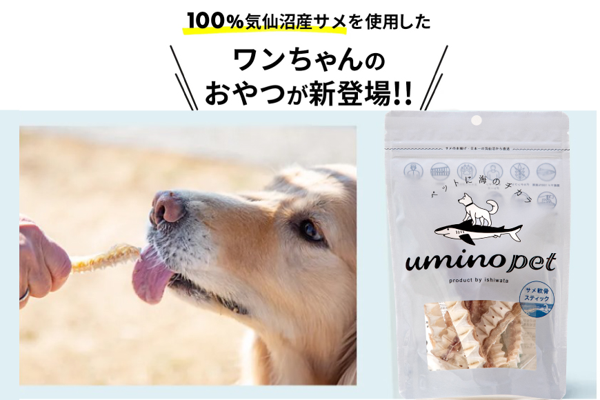 UMINO PET サメ軟骨スティック 40g×3個 [石渡商店 宮城県 気仙沼市 20563959] ペットフード ドッグフード 犬 いぬ 犬用 ペット おやつ オヤツ 国産 気仙沼産 サメ 鮫 軟骨 