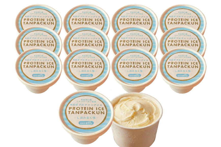 プロテインアイス あいすたんぱっくん しおみるく味 100ml × 12個 [KESENNUMA GOOD GOODS 宮城県 気仙沼市 20565966] アイス プロテイン 高タンパク コラーゲン 濃厚 塩 ミルク スイーツ デザート