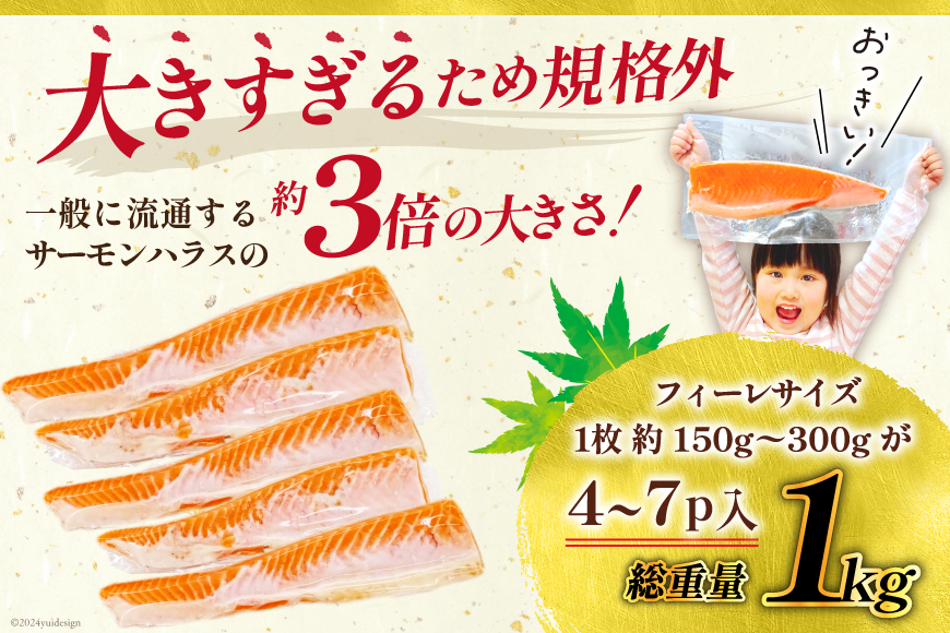 訳あり サーモン 刺身 トロ ハラス フィーレ 無添加 総重量1kg [足利本店 宮城県 気仙沼市 20564915] 魚 魚介類 海鮮 さけ サケ シャケ 鮭 お刺し身 刺し身 はらす 鮭ハラス 個包装 骨取り 魚介 小分け 生食用 真空パック