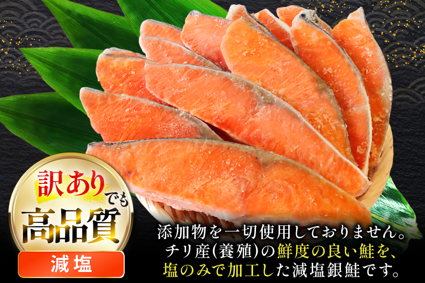 訳あり 無添加 減塩 塩銀鮭 切身 総重量 1kg [足利本店 宮城県 気仙沼市 20565550] 魚 魚介類 サーモン 鮭 海鮮 魚介 甘塩味 塩分控えめ さけ サケ 鮭切身 シャケ 切り身 銀鮭切り身 簡易包装 規格外 不揃い 家庭用 冷凍