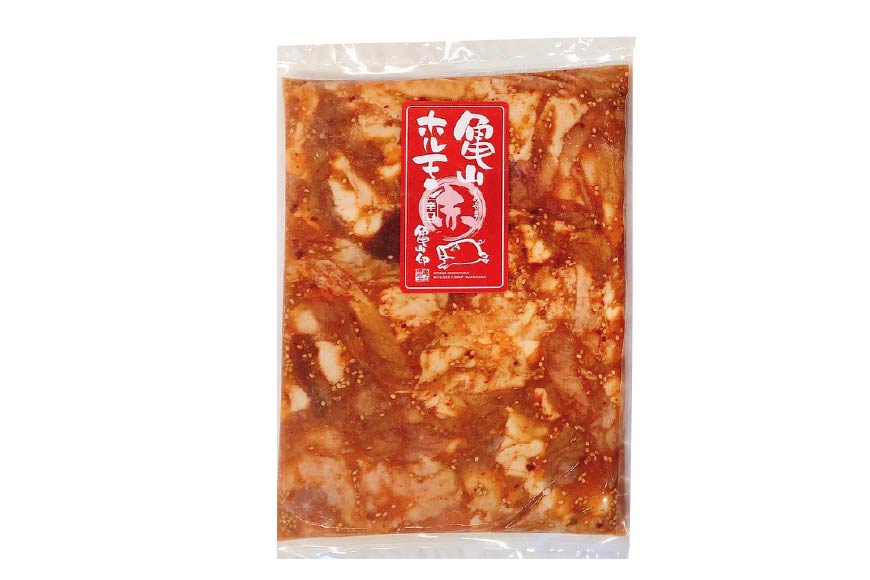 亀山印 気仙沼ホルモン ピリ辛味 500g×2 [気仙沼市物産振興協会 宮城県 気仙沼市 20563658] 豚 生モツ 焼肉 冷凍