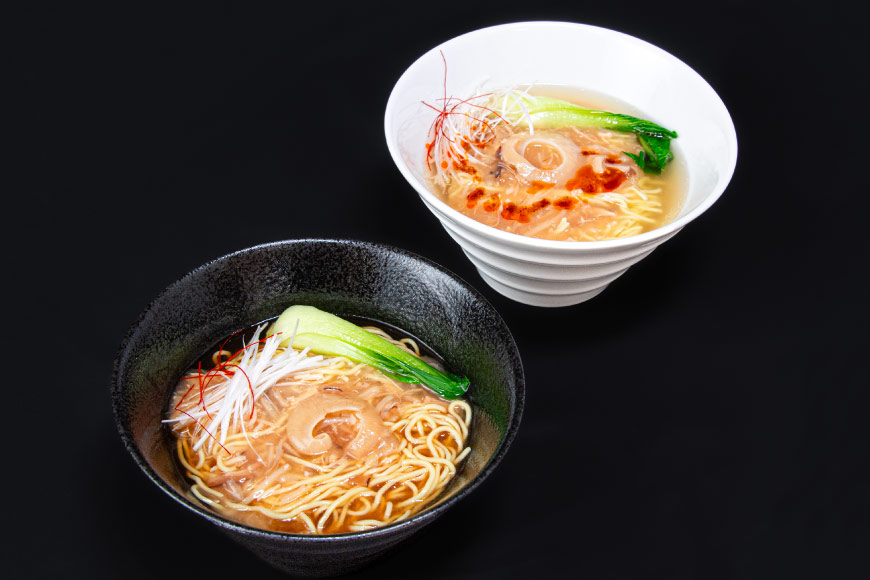 ふかひれラーメンセット 醤油 ・ 塩 各2食 セット [石渡商店 宮城県 気仙沼市 20563418] フカヒレ 鱶鰭 ふかひれ ラーメン 拉麺 らーめん 半生麺 