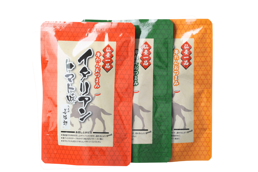 牛たんおつまみ たんや善治郎 3個 セット [チソー食房 宮城県 気仙沼市 20566108] 牛タン おつまみ おかず やわらかい 常温