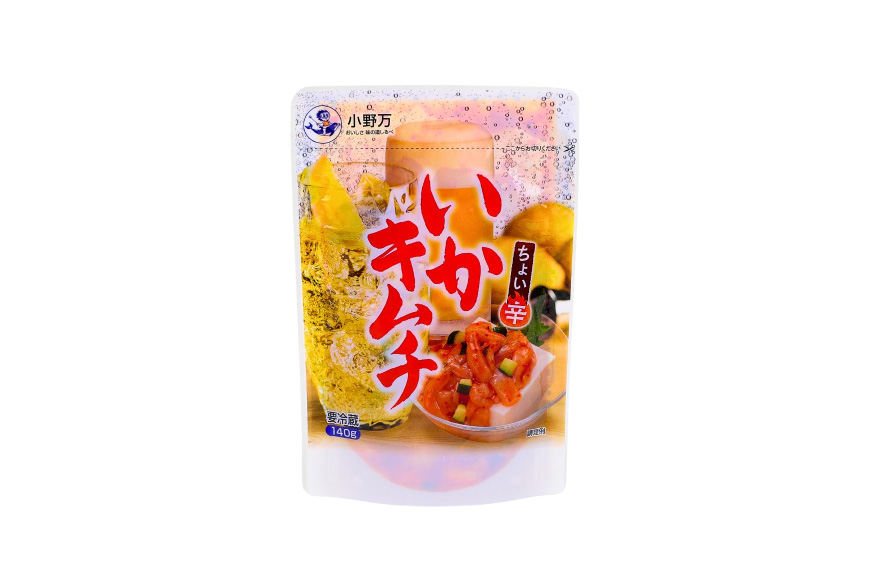 いかキムチ 140g 5個セット [小野万 宮城県 気仙沼市 20565713] 魚 魚介類 いか イカ 塩辛 イカ塩辛 イカキムチ キムチ 酒の肴 おつまみ ご飯のお供 冷蔵