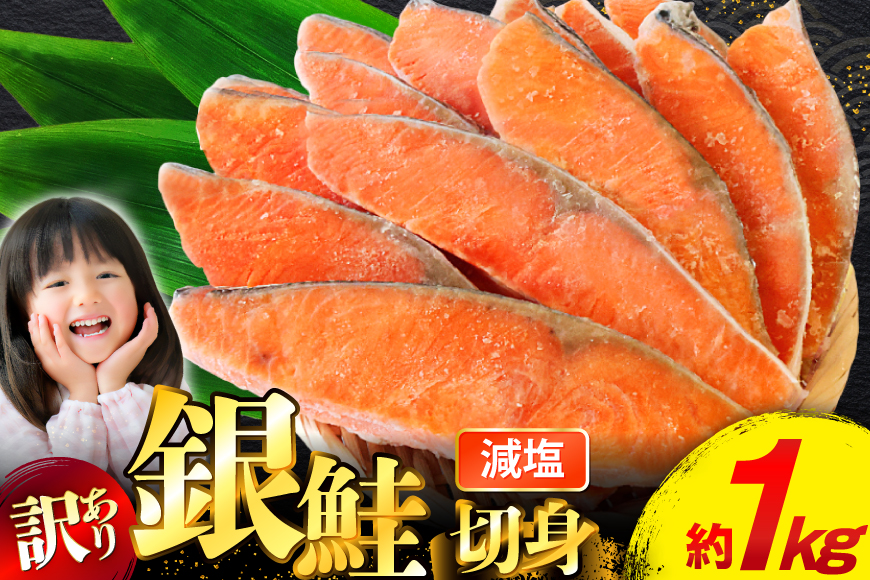 訳あり 無添加 減塩 塩銀鮭 切身 総重量 1kg [足利本店 宮城県 気仙沼市 20565550] 魚 魚介類 サーモン 鮭 海鮮 魚介 甘塩味 塩分控えめ さけ サケ 鮭切身 シャケ 切り身 銀鮭切り身 簡易包装 規格外 不揃い 家庭用 冷凍