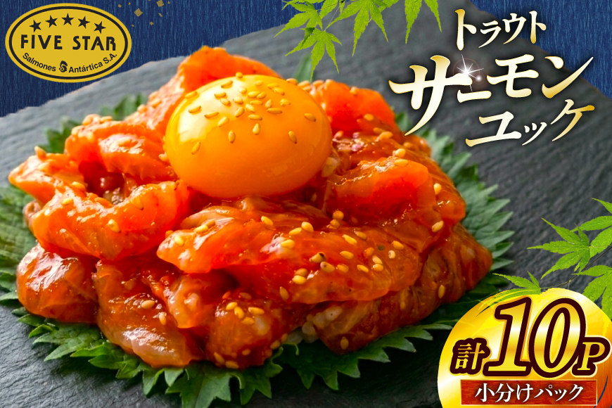 サーモン FIVE STAR ブランド サーモンユッケ 10パック セット [カネダイ 宮城県 気仙沼市 20566147] 魚 魚介類 サーモン サーモントラウト 鮭 さけ サーモン ユッケ さけ サケ トラウト 海鮮 丼 海鮮丼 個包装 小分け 冷凍