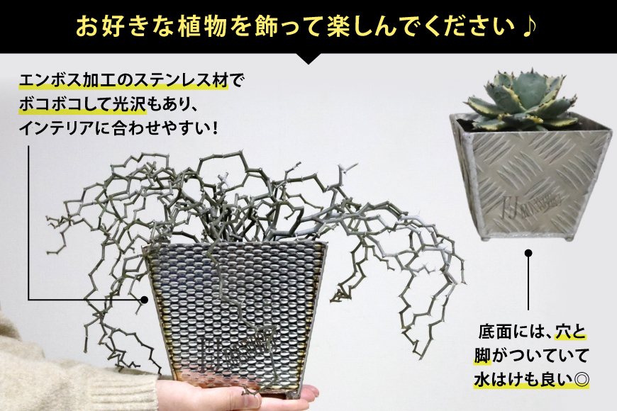 植木鉢 BOTANICAL POT ASP-L 1点 [藤田鉄工所 宮城県 気仙沼市 20564999] プランター 鉢 植木 おしゃれ 室内 多肉植物 アガベ アルミ 金属 花 ガーデン DIY 植物 多肉 観葉植物 ナチュラル