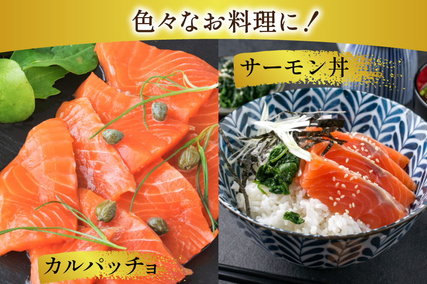 訳あり サーモン 切り落とし おさしみ用 500g 125g x4p [足利本店 宮城県 気仙沼市 20565975] 魚 魚介類 鮭 お刺し身 刺し身 刺身 生 生食 個包装 チリ銀鮭 銀鮭 海鮮 海鮮丼 魚介 タレ付き