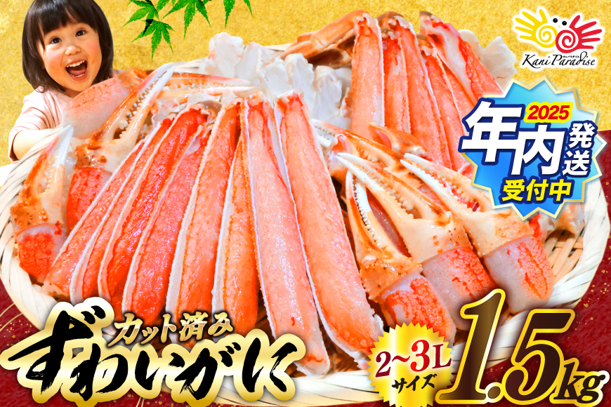 【2025 年内配送】 カット済 生 ずわいがに むき身 セット 総重量 1.5kg (正味重量1.2kg) 2-3Lサイズ [カネダイ 宮城県 気仙沼市 20565690] かに カニ ズワイガニ ずわい ズワイ 蟹 棒肉 ポーション かに鍋 かにしゃぶ 生ずわい