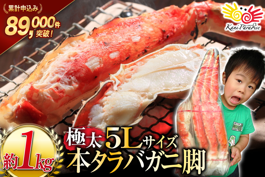 本 タラバガニ 脚 ボイル済 約1kg 極太5Lサイズ [カネダイ 宮城県 気仙沼市 20564323] カニ かに 蟹 たらばがに たらば蟹 タラバ蟹 たらば タラバ ボイル