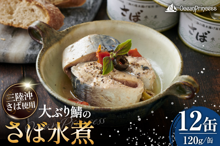 OceanPrincess 大ぶり鯖のさば缶 12缶 セット 水煮 [モンマルシェ 宮城県 気仙沼市 20565067] 缶詰 サバ缶 サバ 缶詰め かんづめ 鯖 さば さばの水煮 水煮 簡単調理 高級 保存食 常備 常温 オーシャンプリンセス