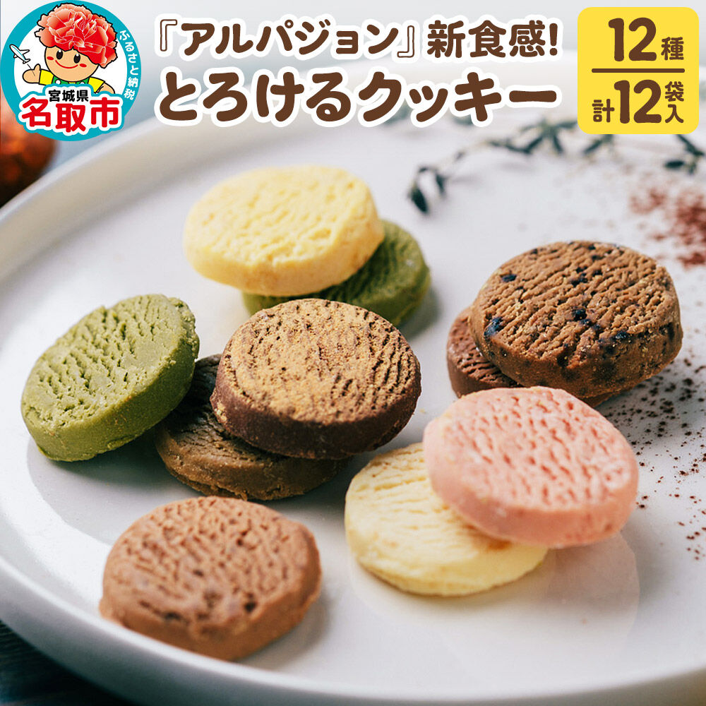 アルパジョン 新食感！とろける クッキー 12種 計12袋入 ベルギー産 チョコレート 使用 [益野製菓 ムッシュマスノアルパジョン]