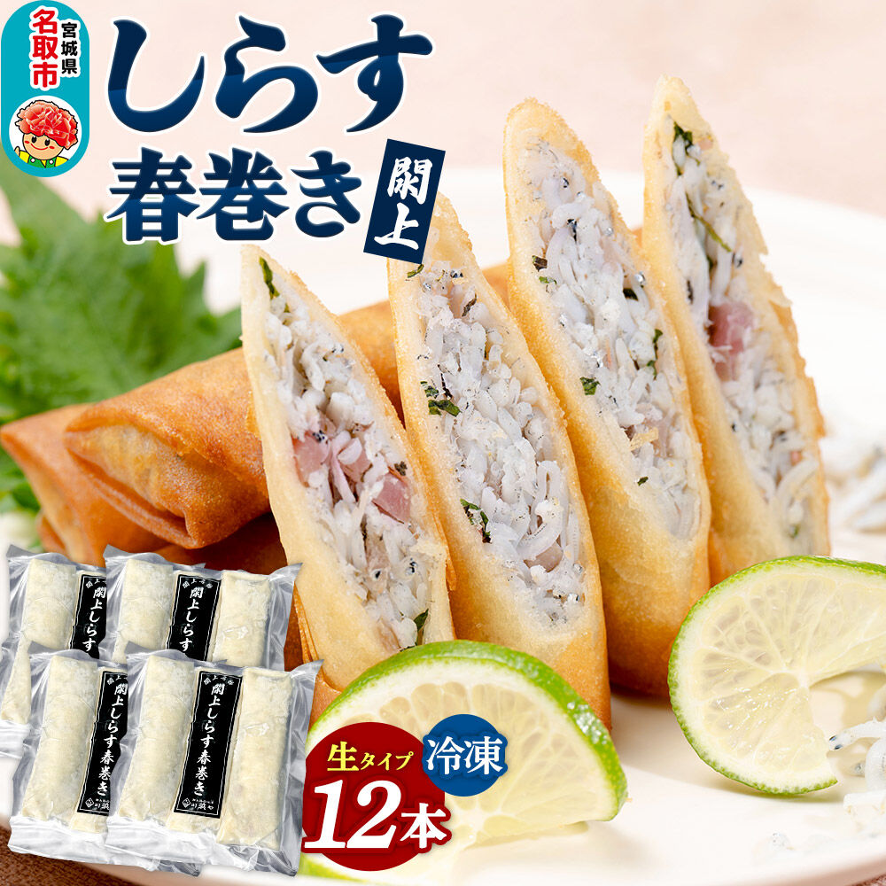閖上（ゆりあげ） しらす 春巻き（生12本）冷凍 冷凍食品 惣菜 パリパリ おつまみ おかず お弁当 冷凍 中華惣菜 簡単 漁亭 浜や 宮城県 名取市 [春巻 春巻き しらす シラス 冷凍 冷凍食品 惣菜 パリパリ グルメ おつまみ おかず お弁当 冷凍 中華惣菜 簡単 漁亭 浜や 宮城県 名取市]