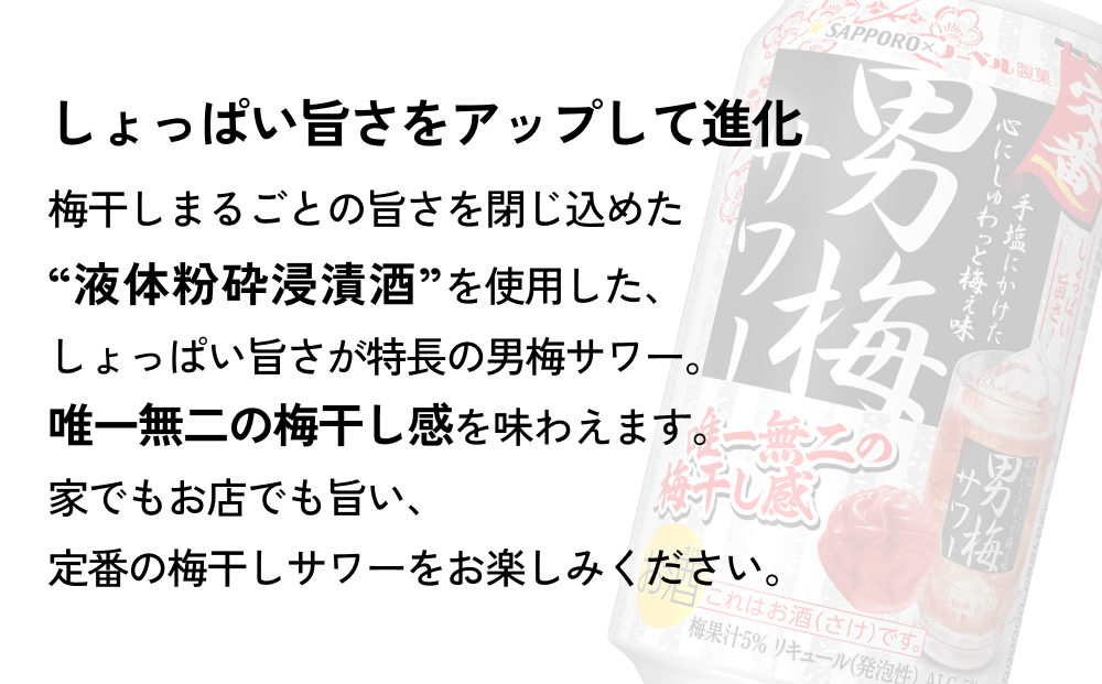 サッポロ 男梅 サワー 350ml×24缶(1ケース)×定期便5回(合計120缶)  缶 チューハイ 酎ハイ サワー