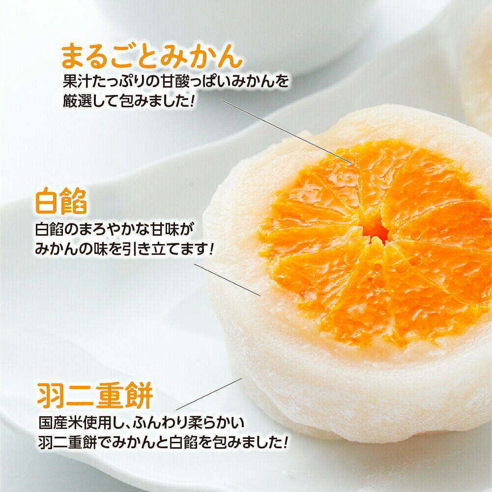 みかん丸ごと1個入った甘仙堂のみかん大福 10個入 大福 和菓子 スイーツ [みちのく和菓子処 甘仙堂]