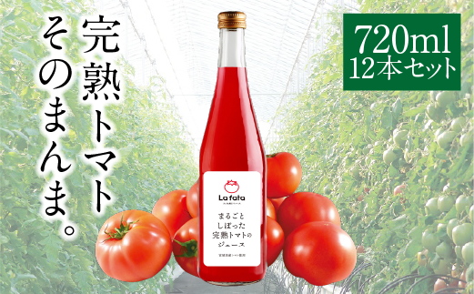 【ふるさと納税】まるごとしぼった完熟トマトのジュース 720ml×12本 トマトジュース トマト 野菜飲料 野菜ジュース