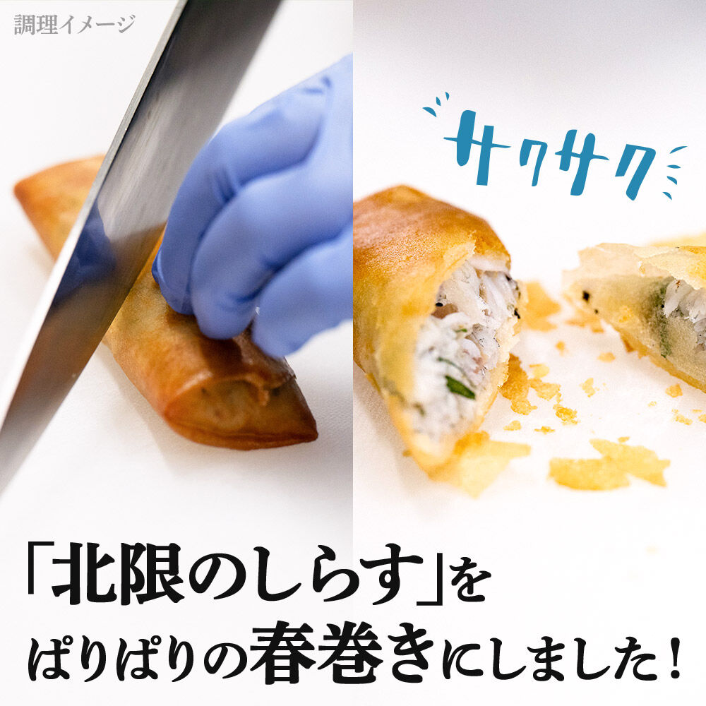 閖上（ゆりあげ）しらす 春巻き（調理済み12本）冷凍 冷凍食品 惣菜 パリパリ おつまみ おかず お弁当 冷凍 中華惣菜 簡単 漁亭 浜や 宮城県 名取市 [春巻 春巻き しらす シラス 冷凍 冷凍食品 惣菜 パリパリ グルメ おつまみ おかず お弁当 冷凍 中華惣菜 簡単 漁亭 浜や 宮城県 名取市]