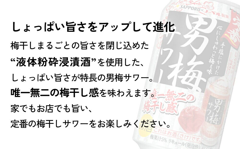 【定期便9ヶ月】サッポロ 男梅サワー 350ml×24缶(1ケース)(合計216缶) 缶 チューハイ 酎ハイ サワー