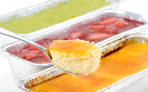 甘仙堂のカタラーナ3種（ずんだ、苺、プレーン）セット