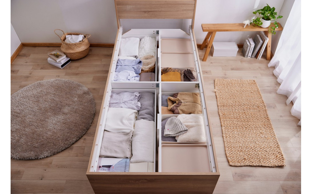 ベッド  収納ベッド宮付き DSBM-S ライトナチュラル