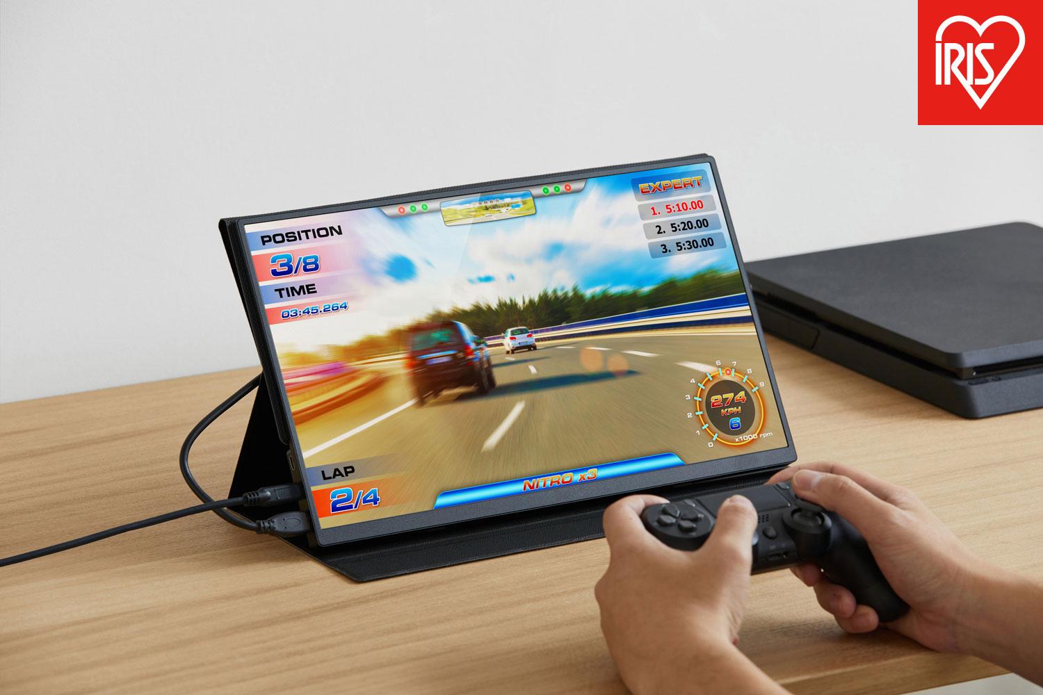 ポータブルモニター ポータブル モニター アイリスオーヤマ 15.6インチ ブラック 1920×1080 コンパクト 軽量RAM 薄型ポータブルモニター USBケーブル HDMIケーブル おすすめ 人気 アイリス DP-EF164S-B