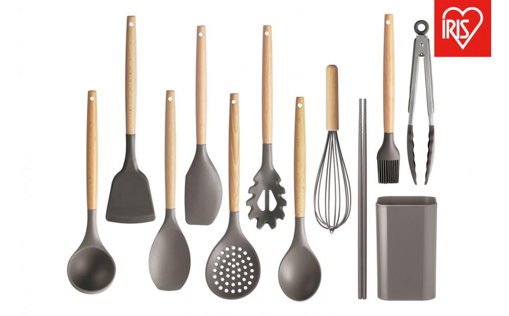 調理器具 キッチンツール１１点＋スタンドセット　KT-11SS　チャコールグレー