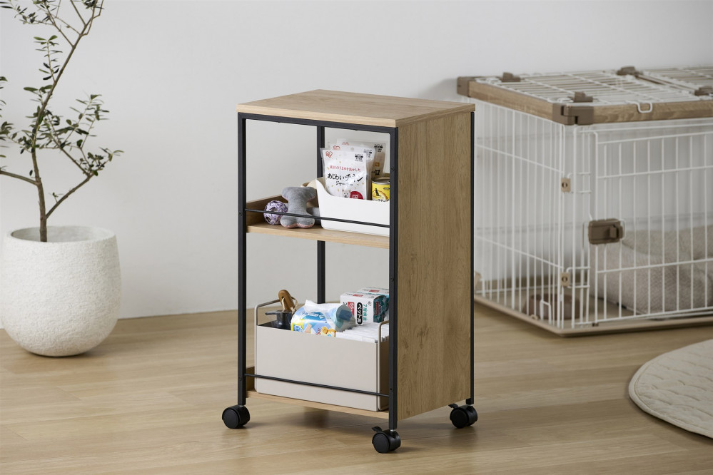 目隠しワゴン  HMW-300 ナチュラル/ブラック