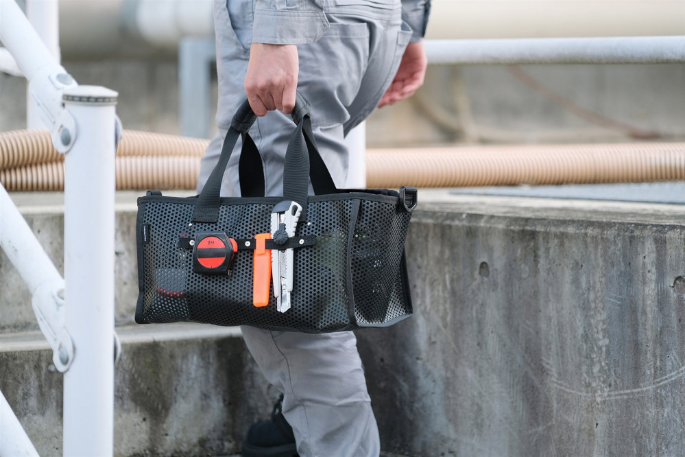 メッシュツールバッグ ボックスタイプ TLB-B35 ブラック