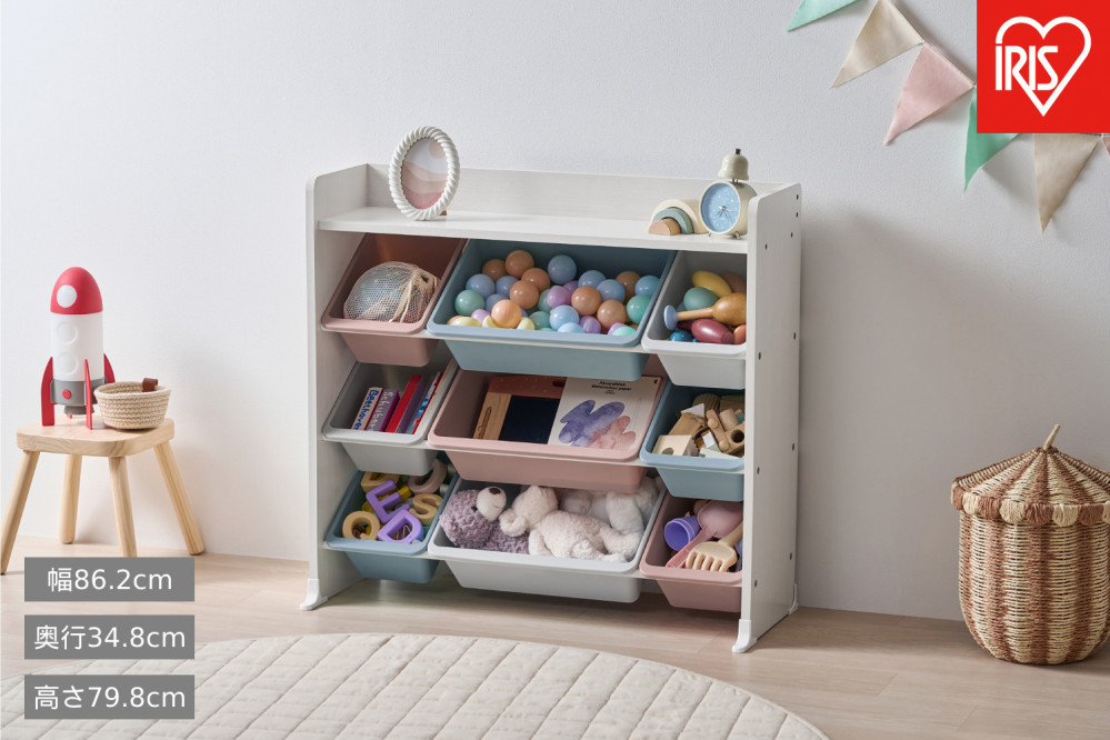 天板付きキッズトイハウスラック TKTHR-39R ホワイト