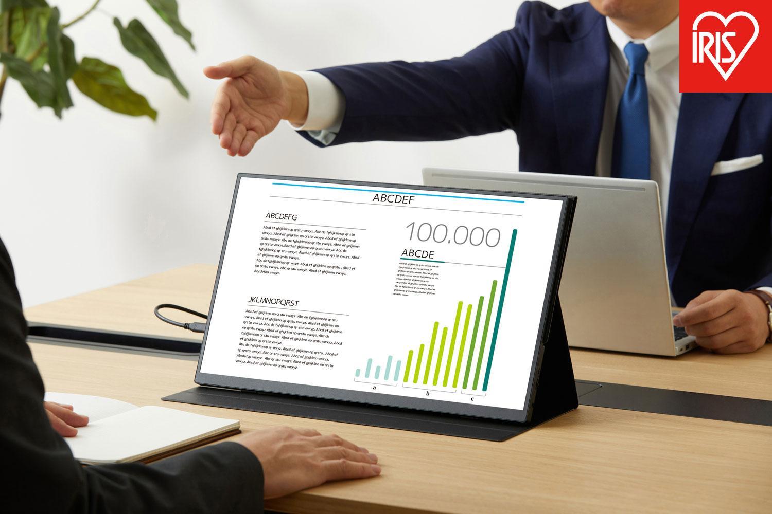 ポータブルモニター  18.5インチ FHD LUCA  18.5inch アイリスオーヤマ スタンドカバー付 ブラック スリム 軽量 大画面 薄型 液晶 高画質 DP-EF184S-B ブラック