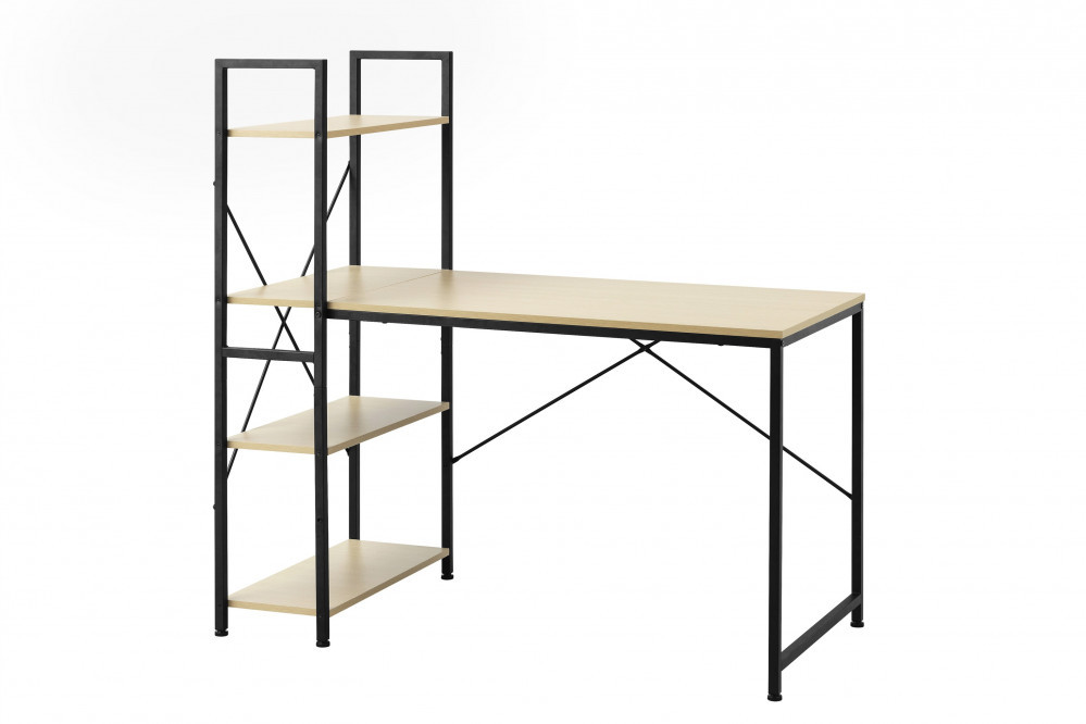 ラック付きデスク RDK-1262R ナチュラル/ブラック