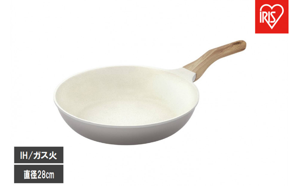ナチュかるフライパン２８cm　ＩＨ・ガス火対応 NTL-F28PG パールグレー×アイボリー