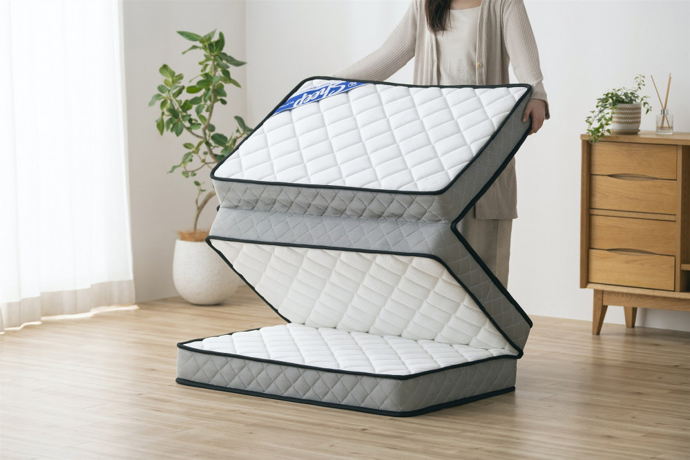 三つ折りポケットコイルマットレス １１ｃｍ PMTS11HR-3S ホワイト