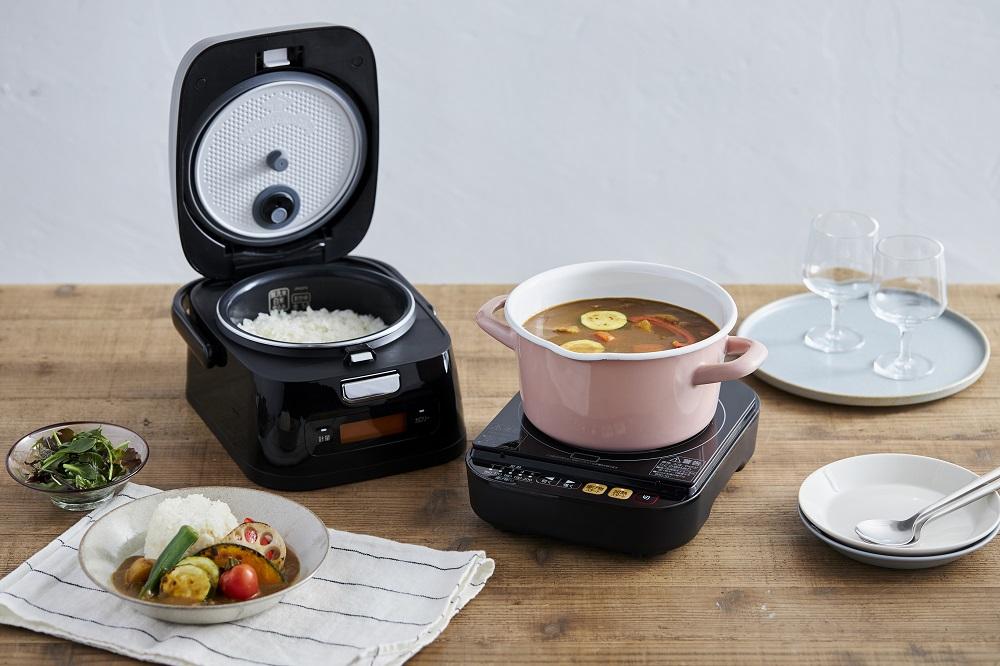 分離式量り炊きIHジャー炊飯器3合 RC-IM30-B ブラック 炊飯器 炊飯ジャー 3合 IH コンロ クッキングヒーター IH調理器 1口 量り炊き 2way 一人暮らし 1人 引っ越し 単身 アイリスオーヤマ