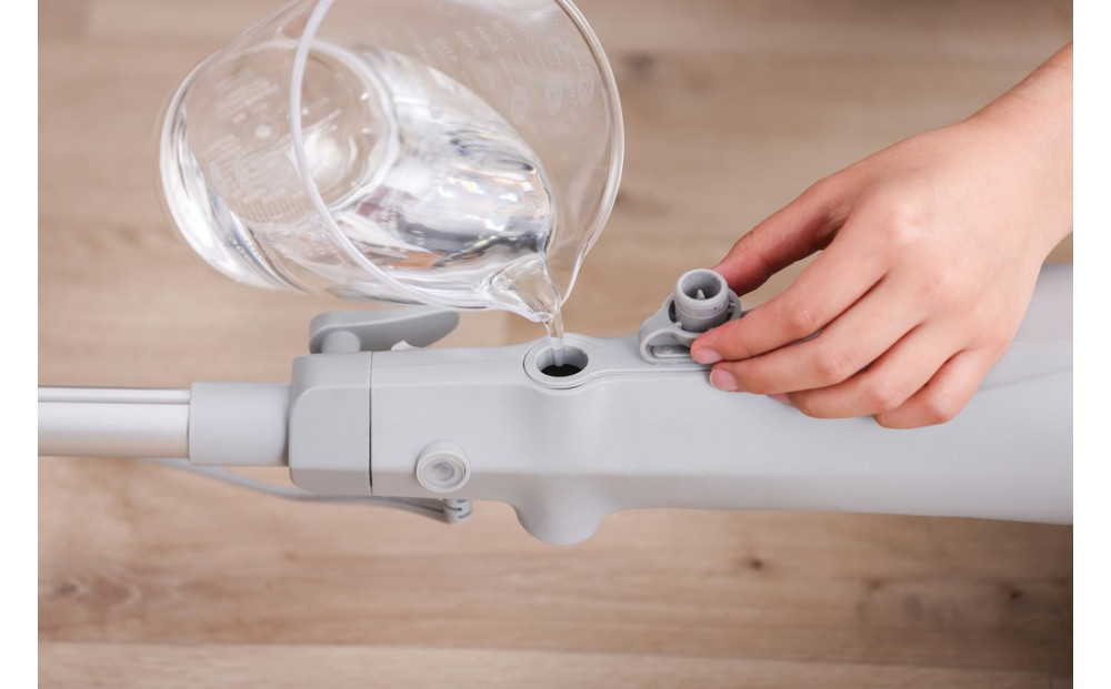 スチームモップ アイリスオーヤマ 家電 電化製品 タンク容量240ml パネル式 コンパクト ハンドル伸縮 チャイルドロック付き 除菌 消臭 STM-240 グレー