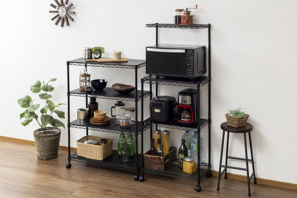 カラーメタルラック レンジ台 CMR-55134 ブラック