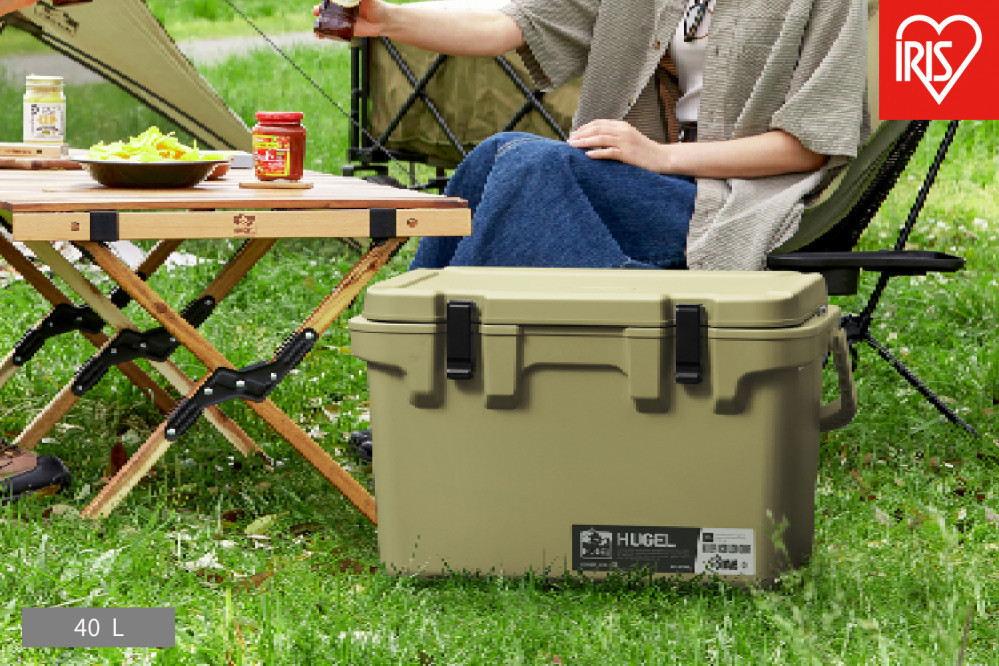 ☆リニューアル☆クーラーボックス 大型 大容量 40L TC-40R カーキ HUGEL アイリスオーヤマ クーラーBOX ハードクーラー 高保冷 アウトドア キャンプ BBQ 釣り スポーツ レジャー カーキ