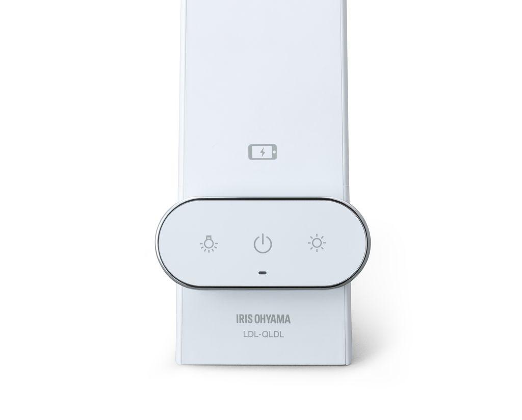 LEDデスクライトQi充電シリーズ 縦置きタイプ 調光・調色　LDL-QLDL-W　ホワイト