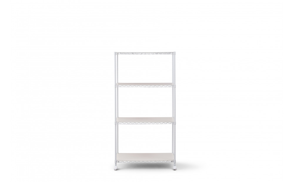 カラーメタルラック　ウッドボード付き CMM-75144B ホワイト