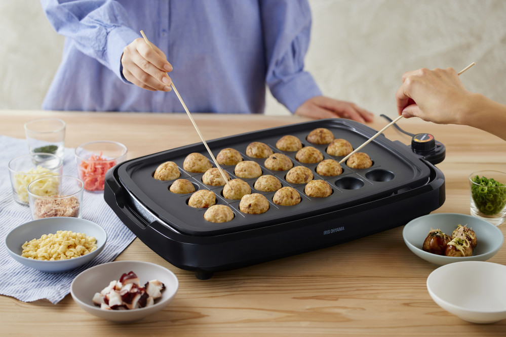 ☆リニューアル☆網焼き風ホットプレート（3枚プレート） APA-139-B ブラック