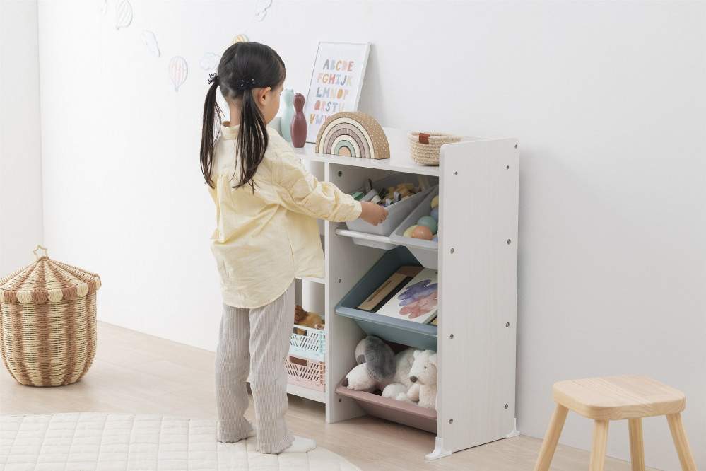 本棚付トイハウスラック HTHR-34R ホワイト