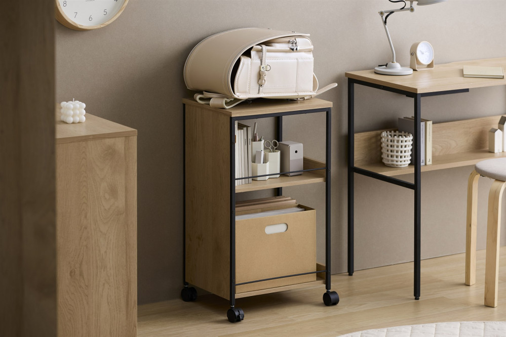 目隠しワゴン  HMW-300 ナチュラル/ブラック