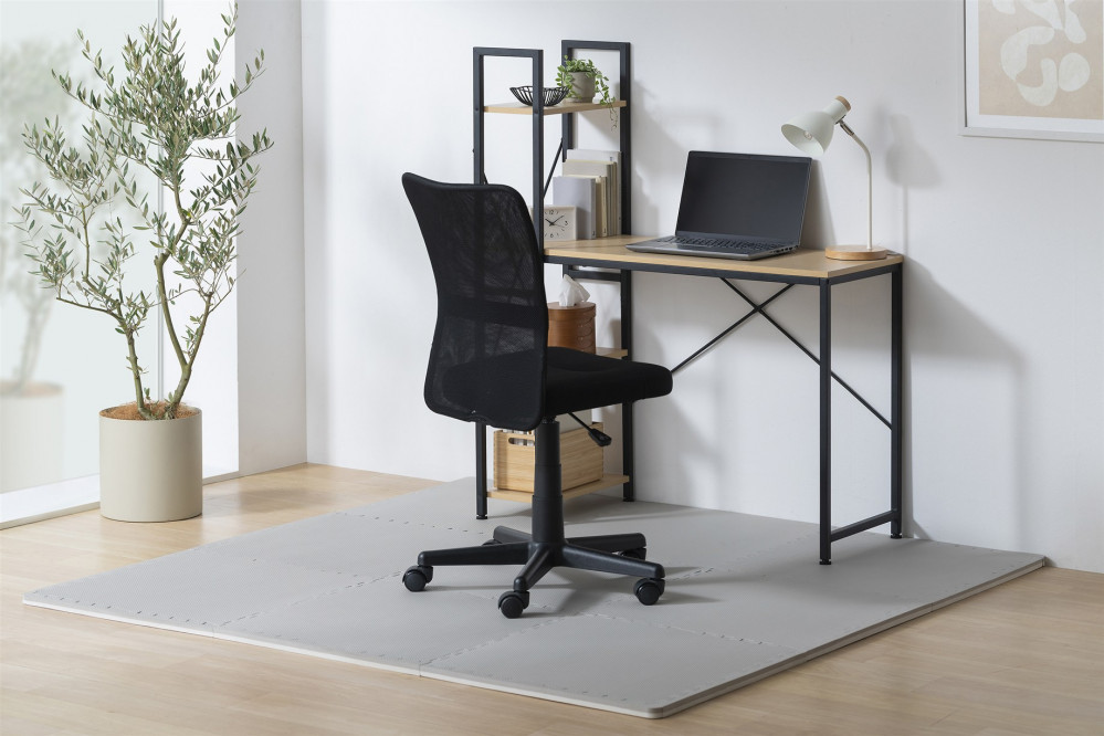 ラック付きデスク RDK-1042R ナチュラル/ブラック