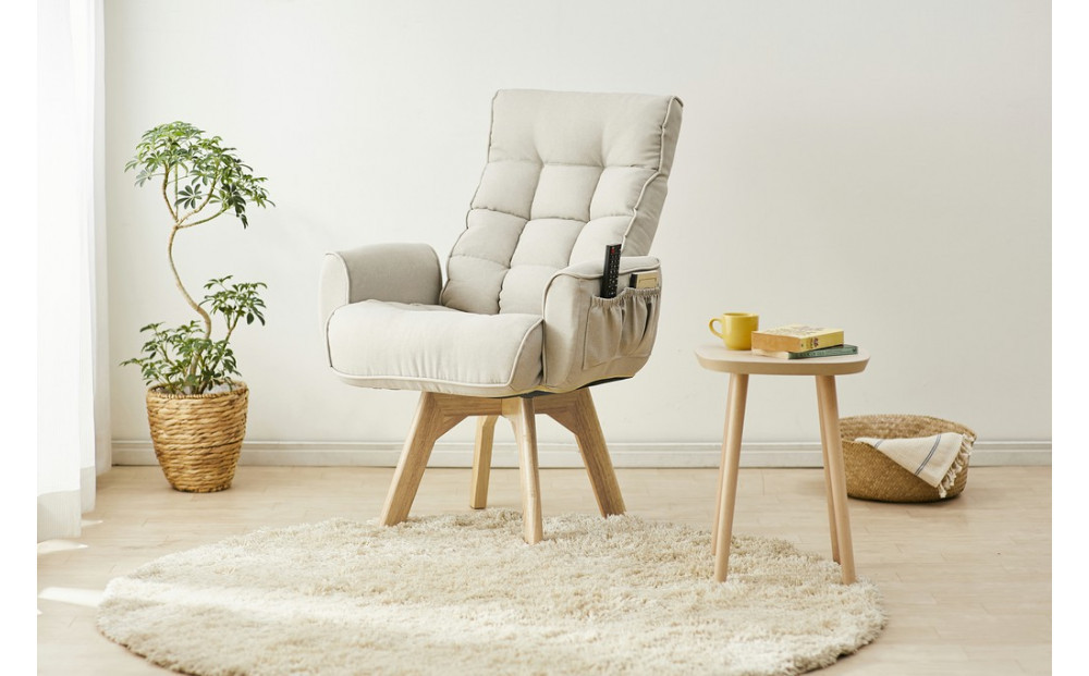 イス 回転ファブリックチェア FACN-KH アイボリー