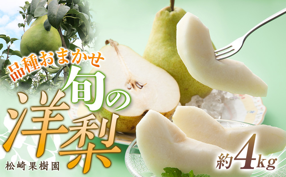 品種おまかせ旬の洋梨 約4kg【松崎果樹園】