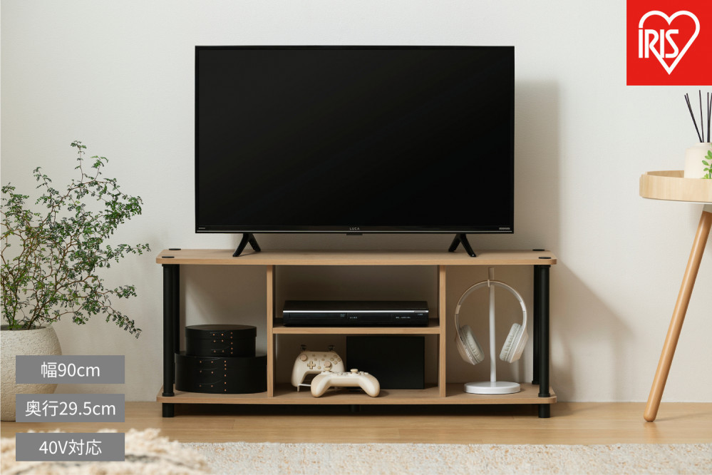 組立簡単スチールポールラック ＡＶボード SPRｰ900AV ナチュラル/ブラック